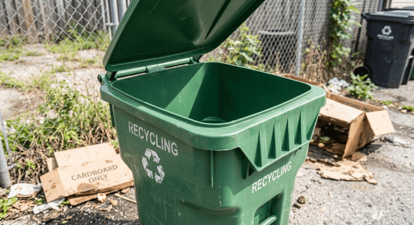 The same recycling bin fully restored after cleaning